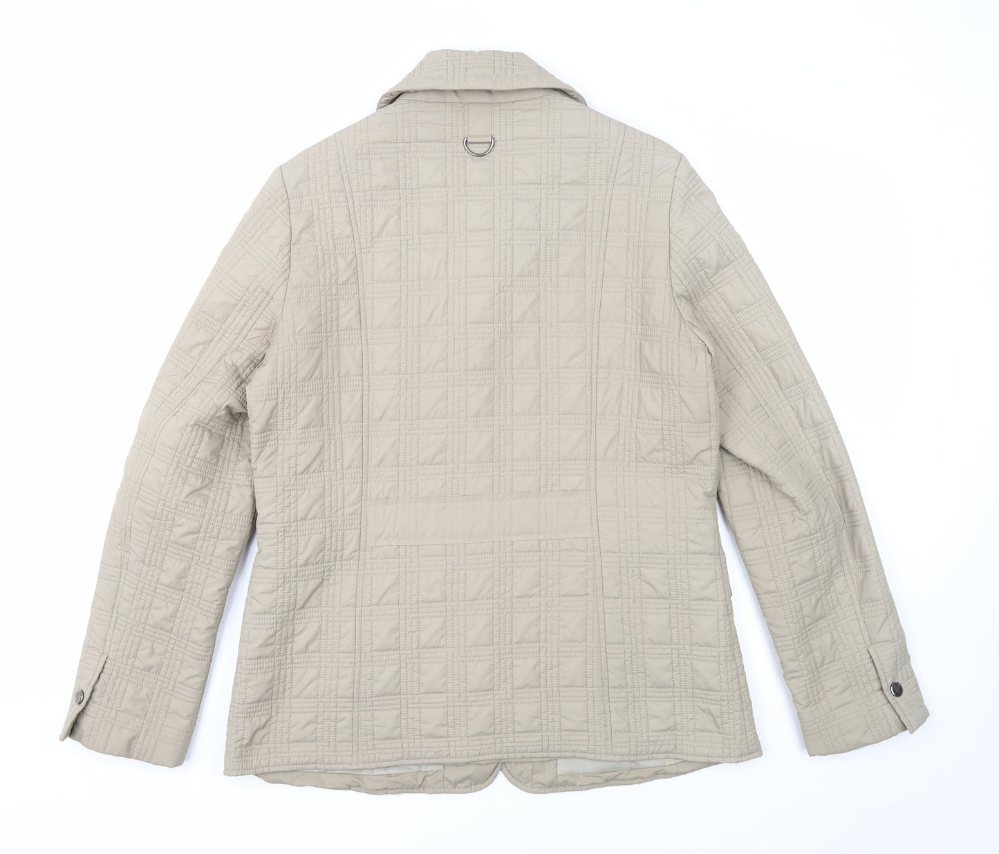 BRAX Womens Beige Geometric Jacket Size 14 Zip