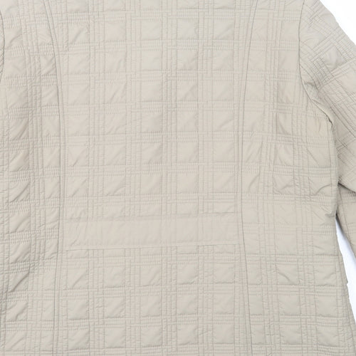 BRAX Womens Beige Geometric Jacket Size 14 Zip