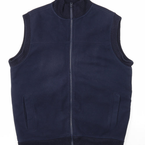 James Pringle Mens Blue Gilet Jacket Size L Zip