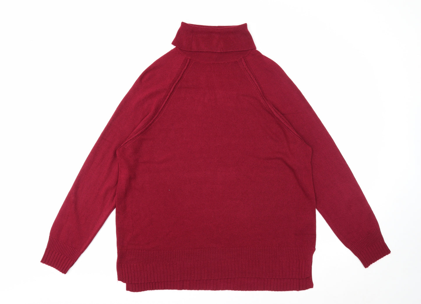 M&Co Womens Purple Roll Neck Acrylic Pullover Jumper Size 18