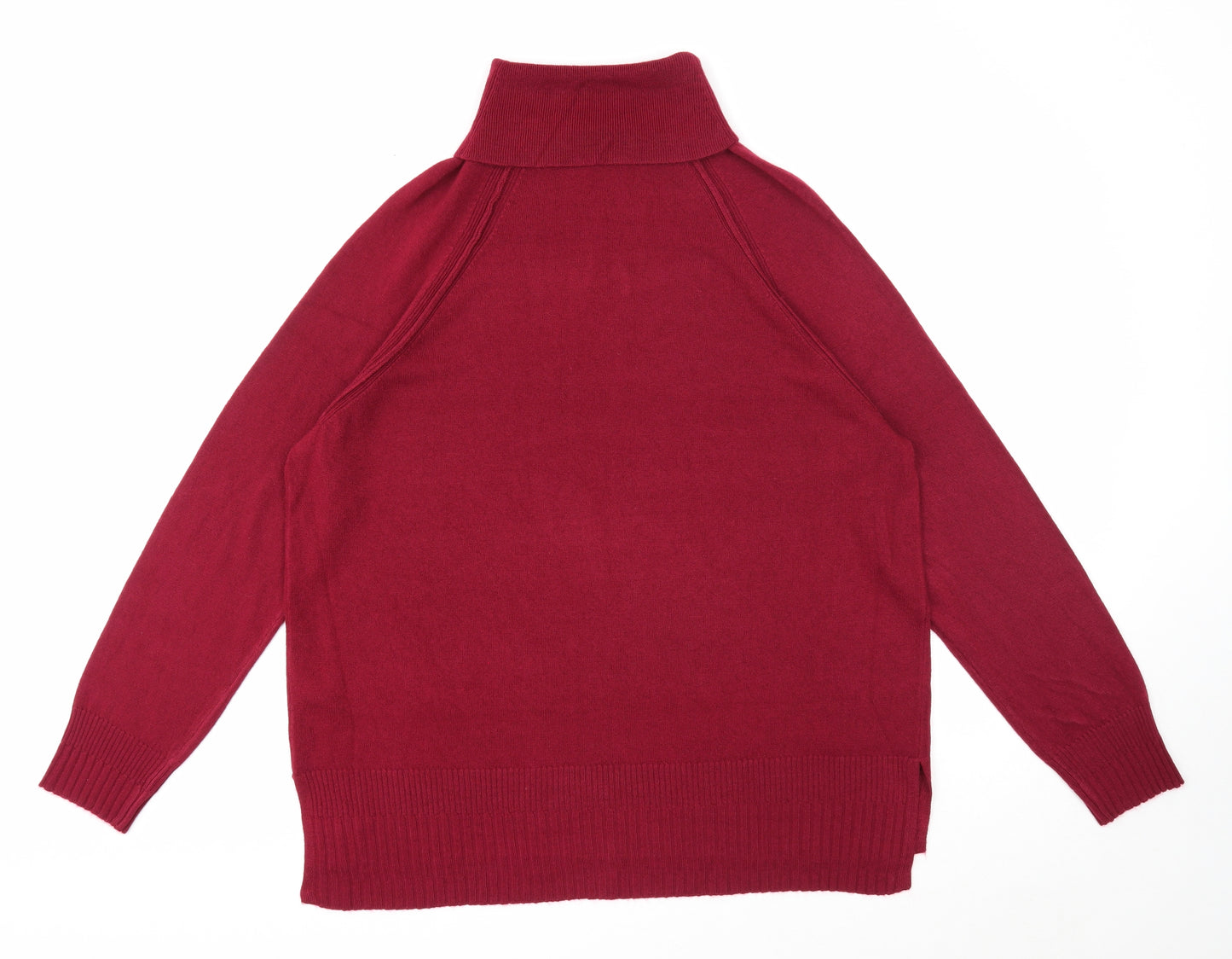 M&Co Womens Purple Roll Neck Acrylic Pullover Jumper Size 18