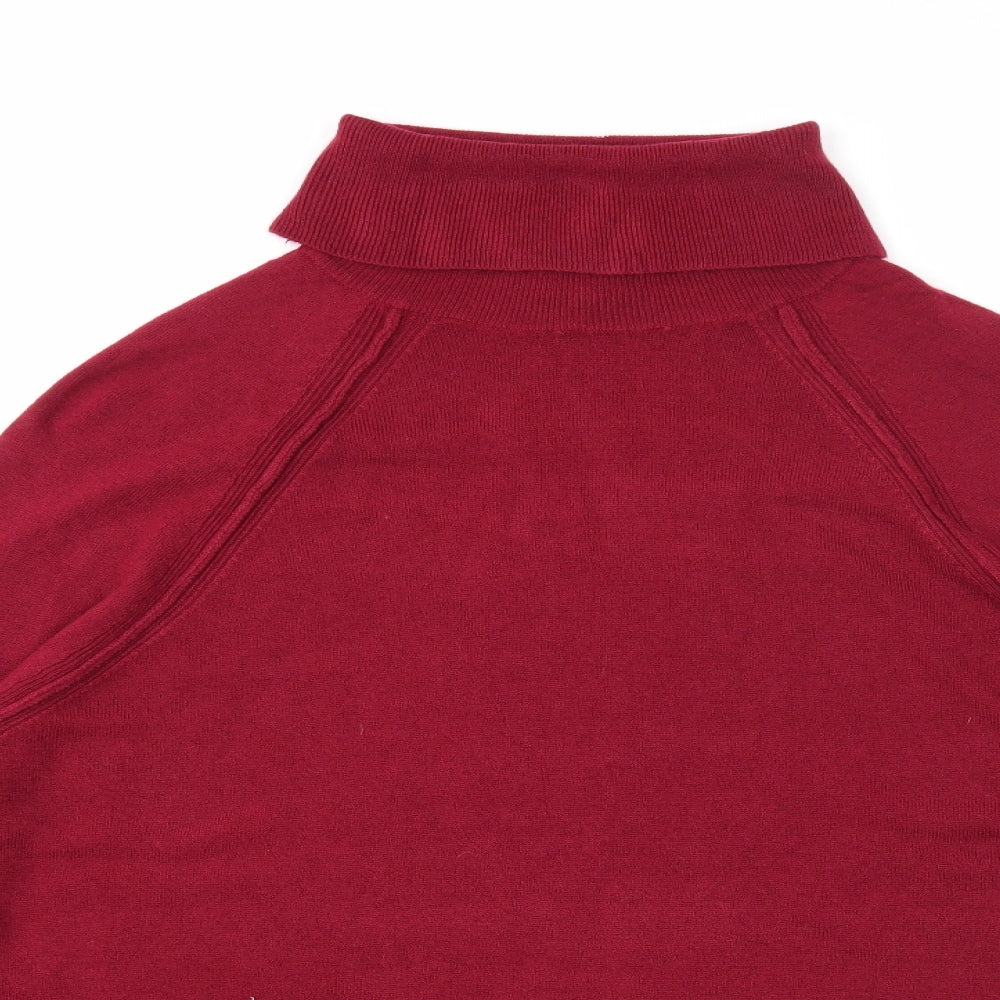 M&Co Womens Purple Roll Neck Acrylic Pullover Jumper Size 18