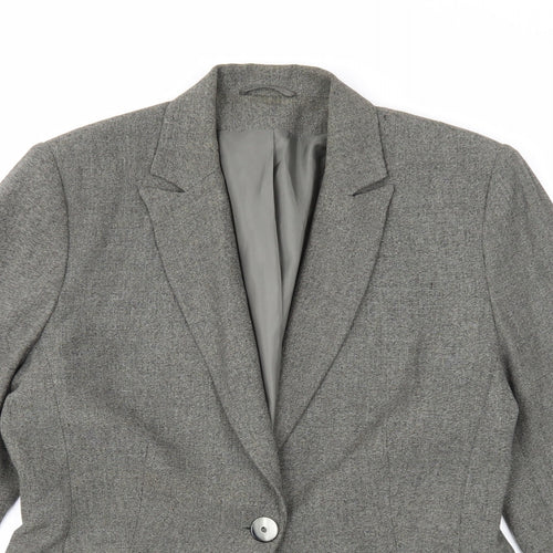 Richards Womens Grey Polyester Jacket Blazer Size 12