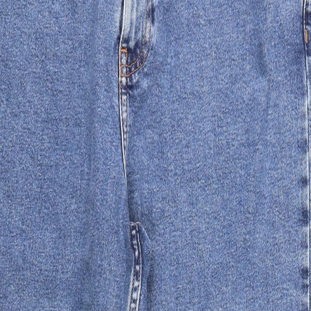 Denim & Co. Womens Blue Cotton Mom Jeans Size 16 Regular Zip