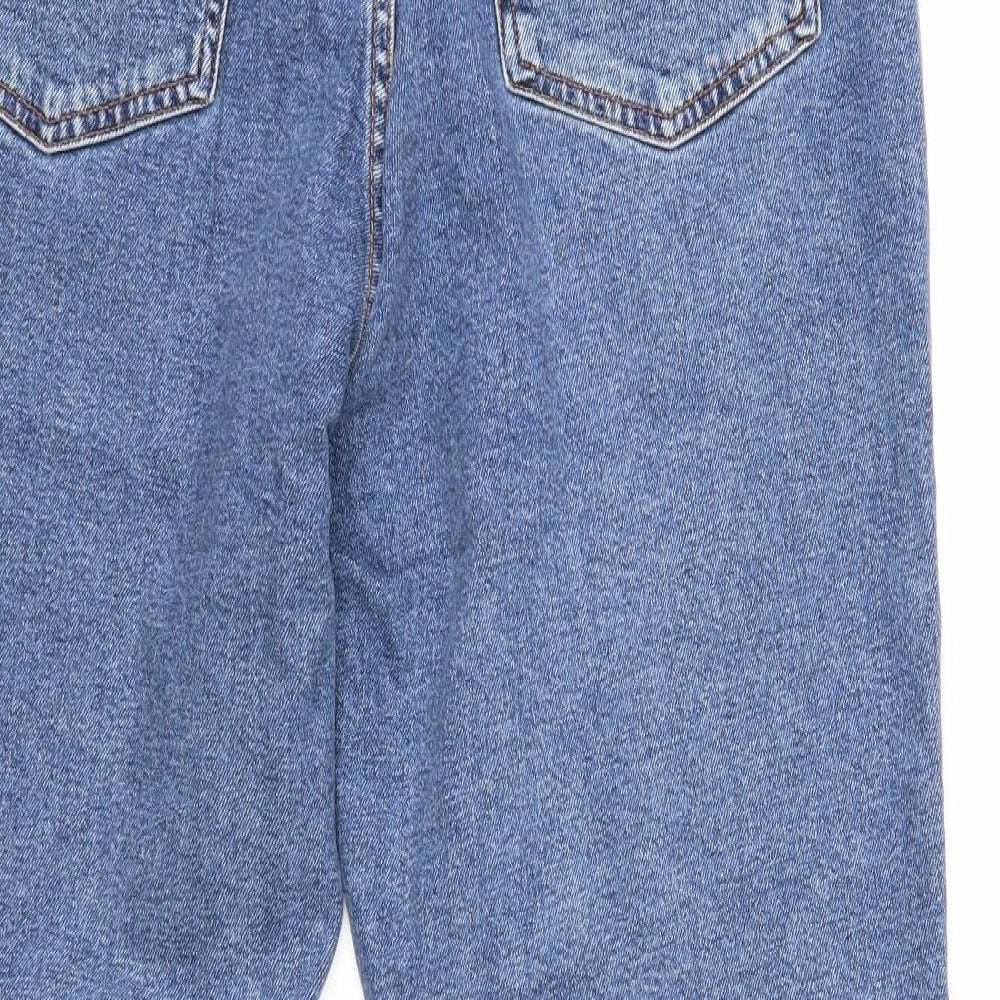 Denim & Co. Womens Blue Cotton Mom Jeans Size 16 Regular Zip