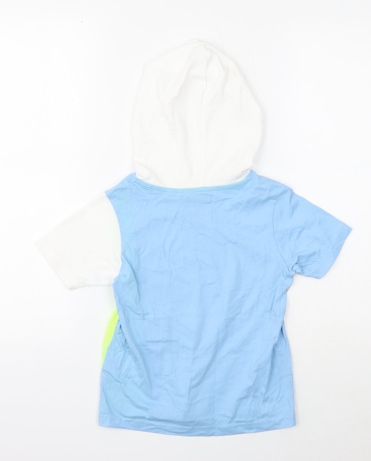 Hop Boys Blue Cotton Basic T-Shirt Size 6-7 Years Round Neck Pullover