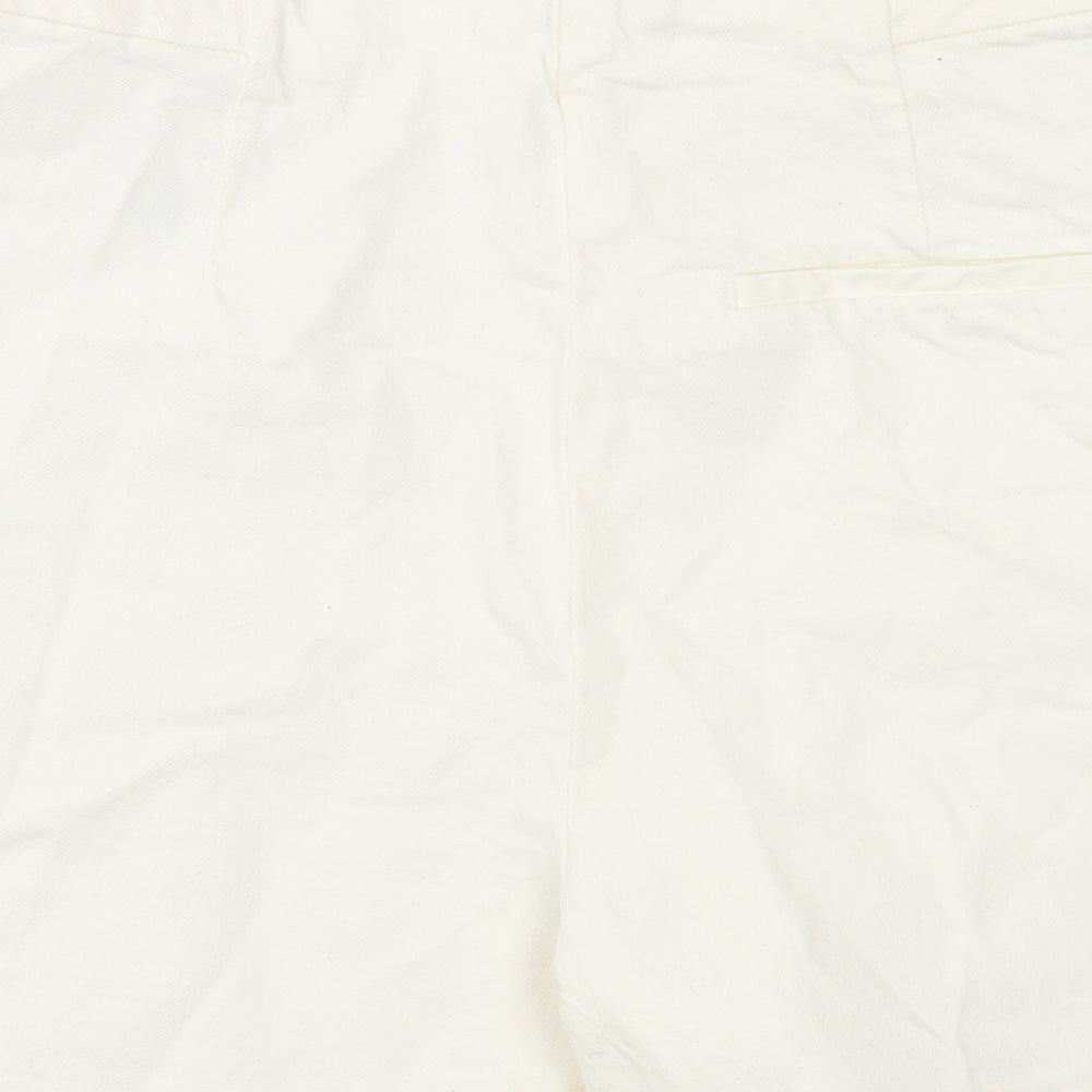 NEXT Womens White Cotton Sailor Shorts Size 12 Regular Zip