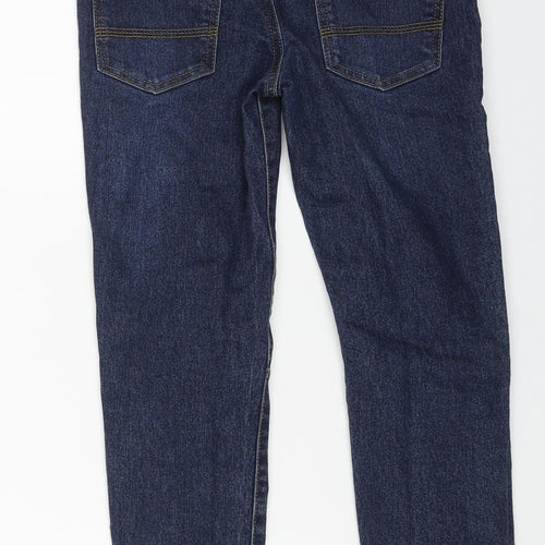 Denim & Co. Boys Blue Cotton Skinny Jeans Size 8-9 Years L23 in Regular Drawstring