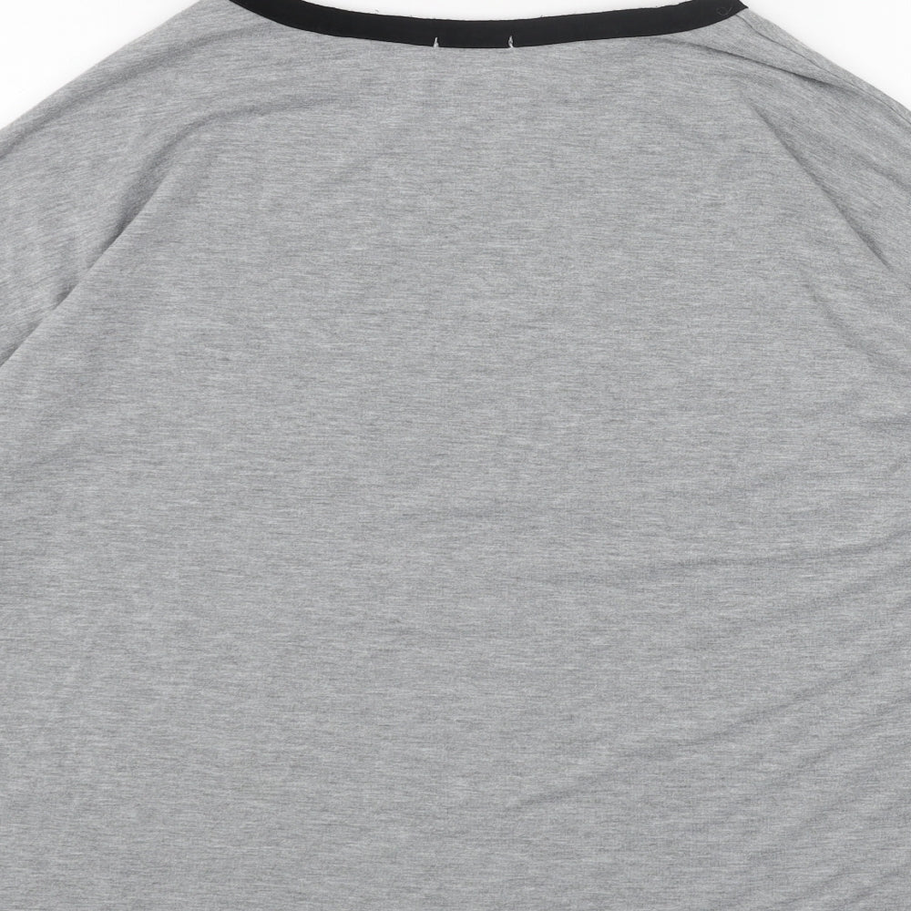 Boohoo Womens Grey Polyester Basic T-Shirt Size 16 Round Neck - Heart
