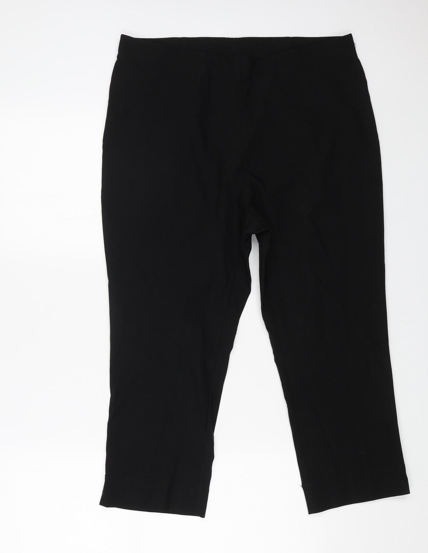 Roman Womens Black Viscose Capri Trousers Size 18 L21 in Regular
