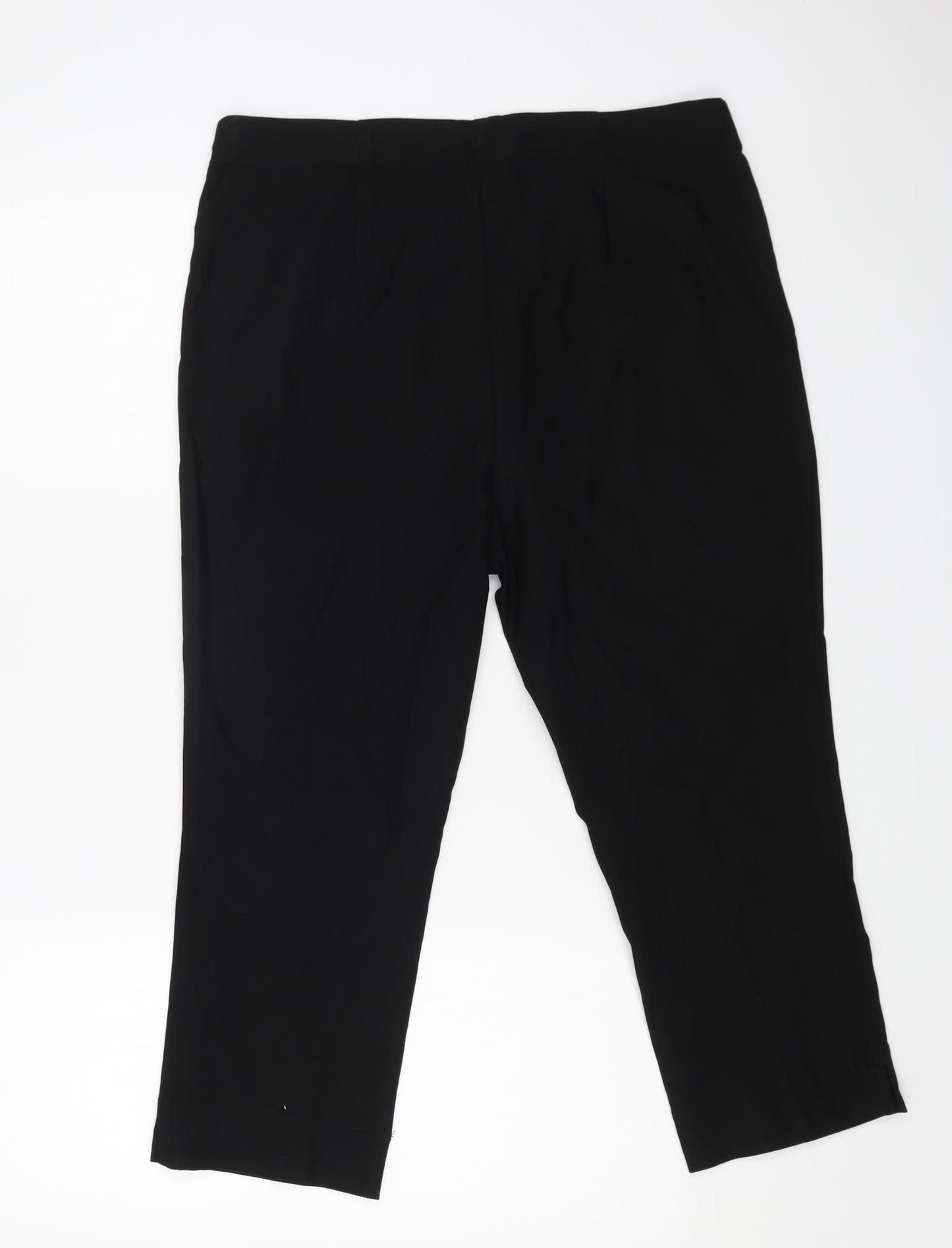 Roman Womens Black Viscose Capri Trousers Size 18 L21 in Regular