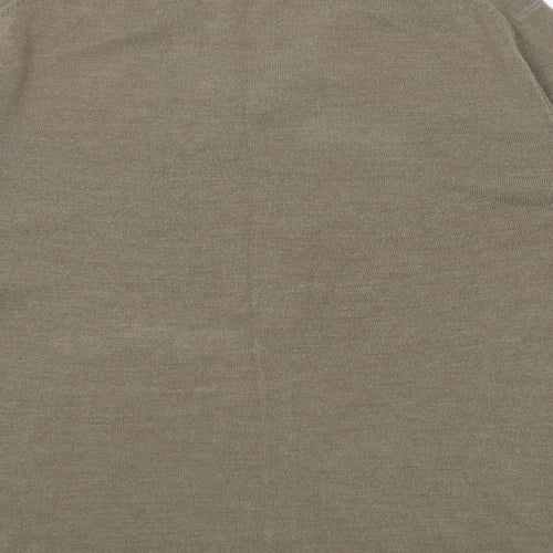 John Lewis Mens Brown V-Neck Acrylic Pullover Jumper Size L