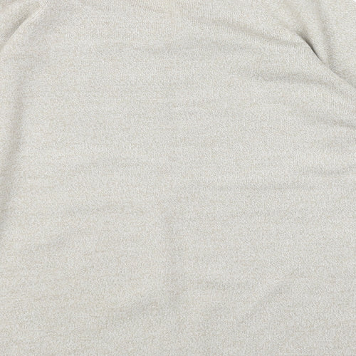 BHS Mens Beige V-Neck Acrylic Pullover Jumper Size M