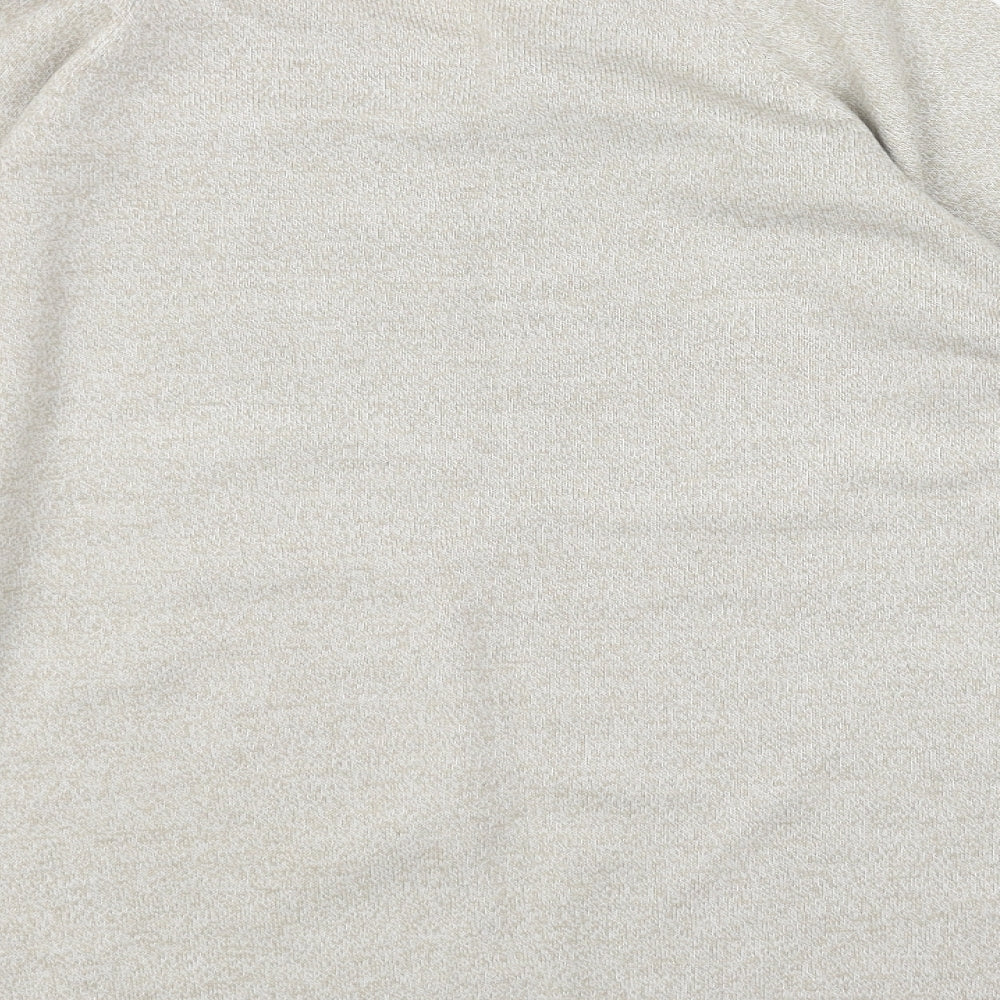 BHS Mens Beige V-Neck Acrylic Pullover Jumper Size M