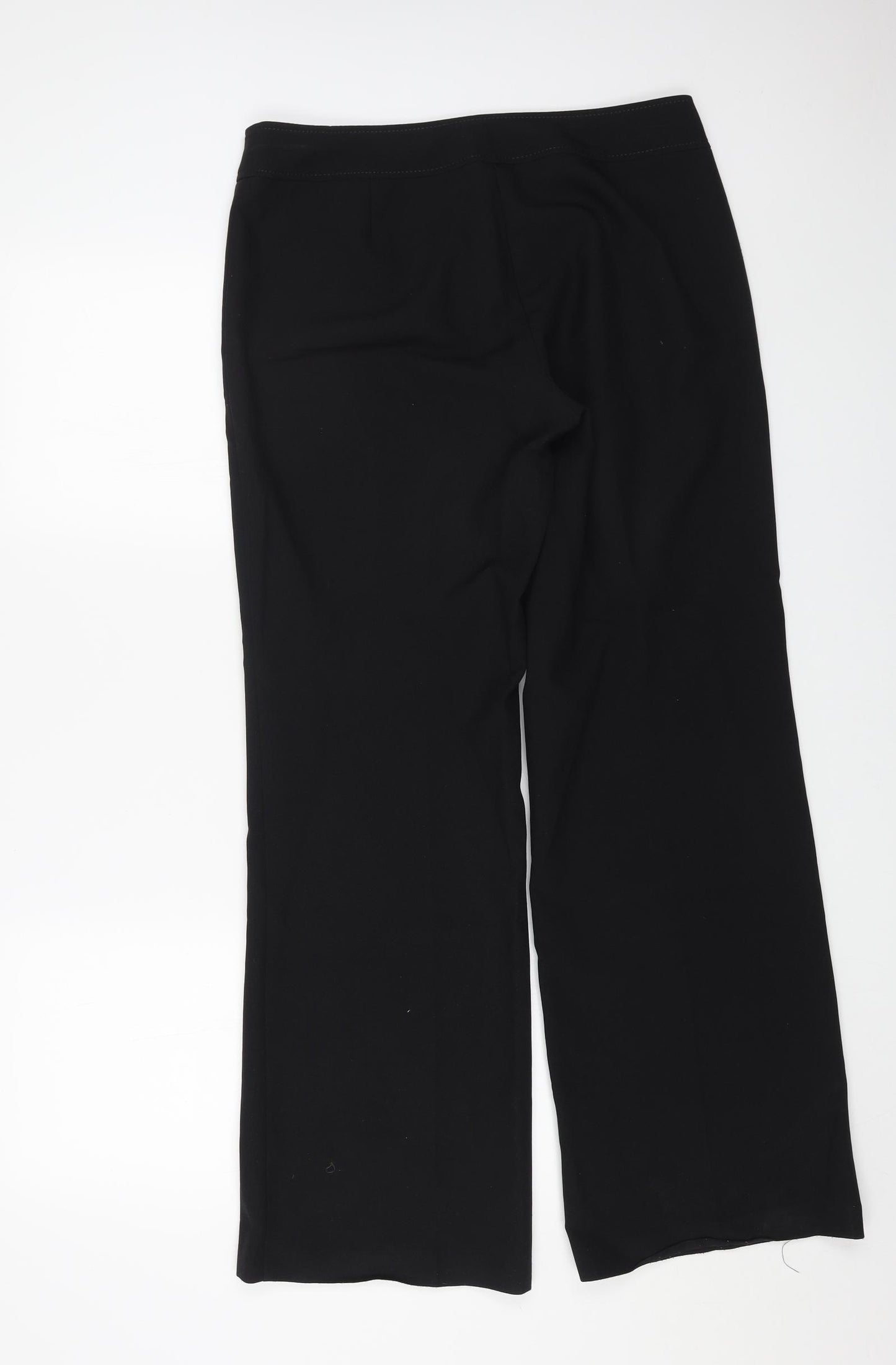 F&F Womens Black Polyester Trousers Size 12 L31 in Regular Button