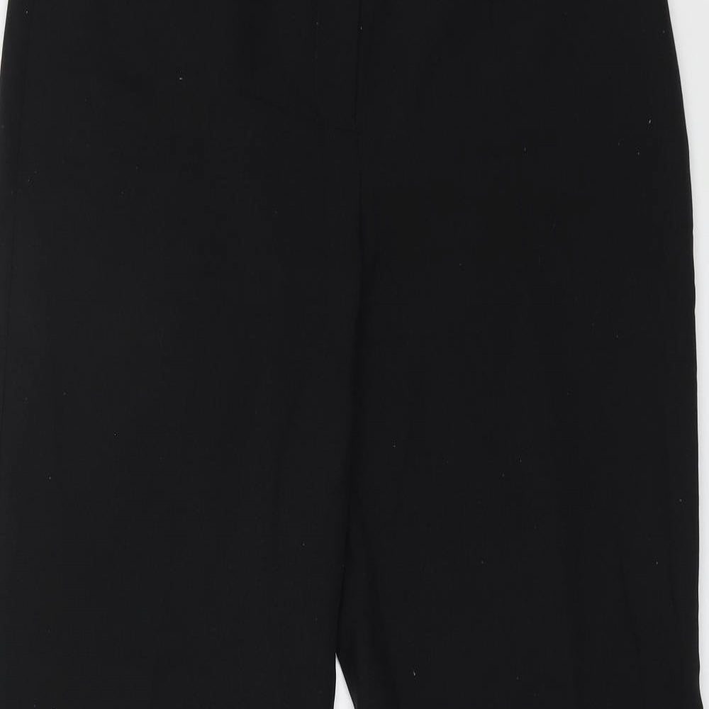 F&F Womens Black Polyester Trousers Size 12 L31 in Regular Button