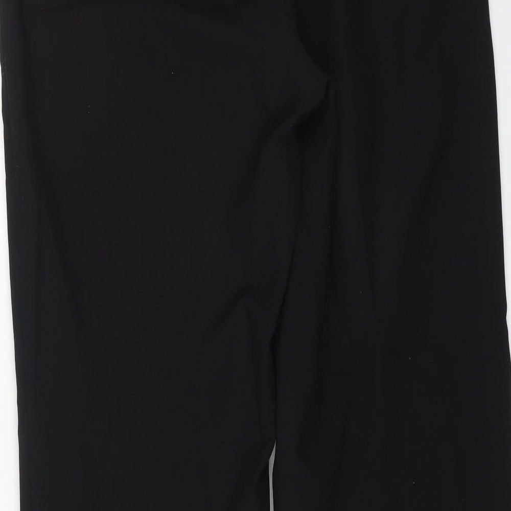 F&F Womens Black Polyester Trousers Size 12 L31 in Regular Button