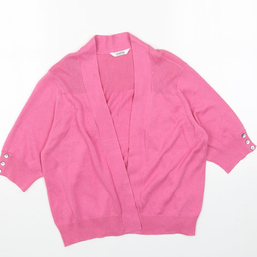 Les Petites Womens Pink V-Neck Viscose Shrug Jumper Size 16