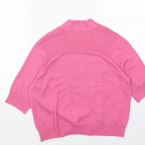 Les Petites Womens Pink V-Neck Viscose Shrug Jumper Size 16