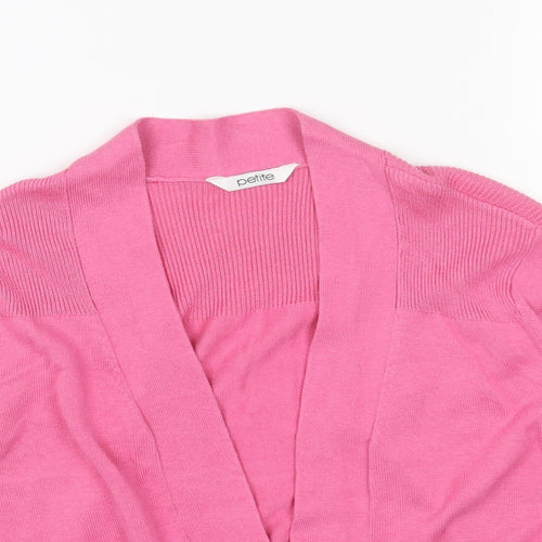 Les Petites Womens Pink V-Neck Viscose Shrug Jumper Size 16