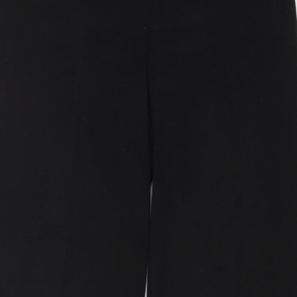 BHS Womens Black Polyester Trousers Size 10 L28 in Regular Button