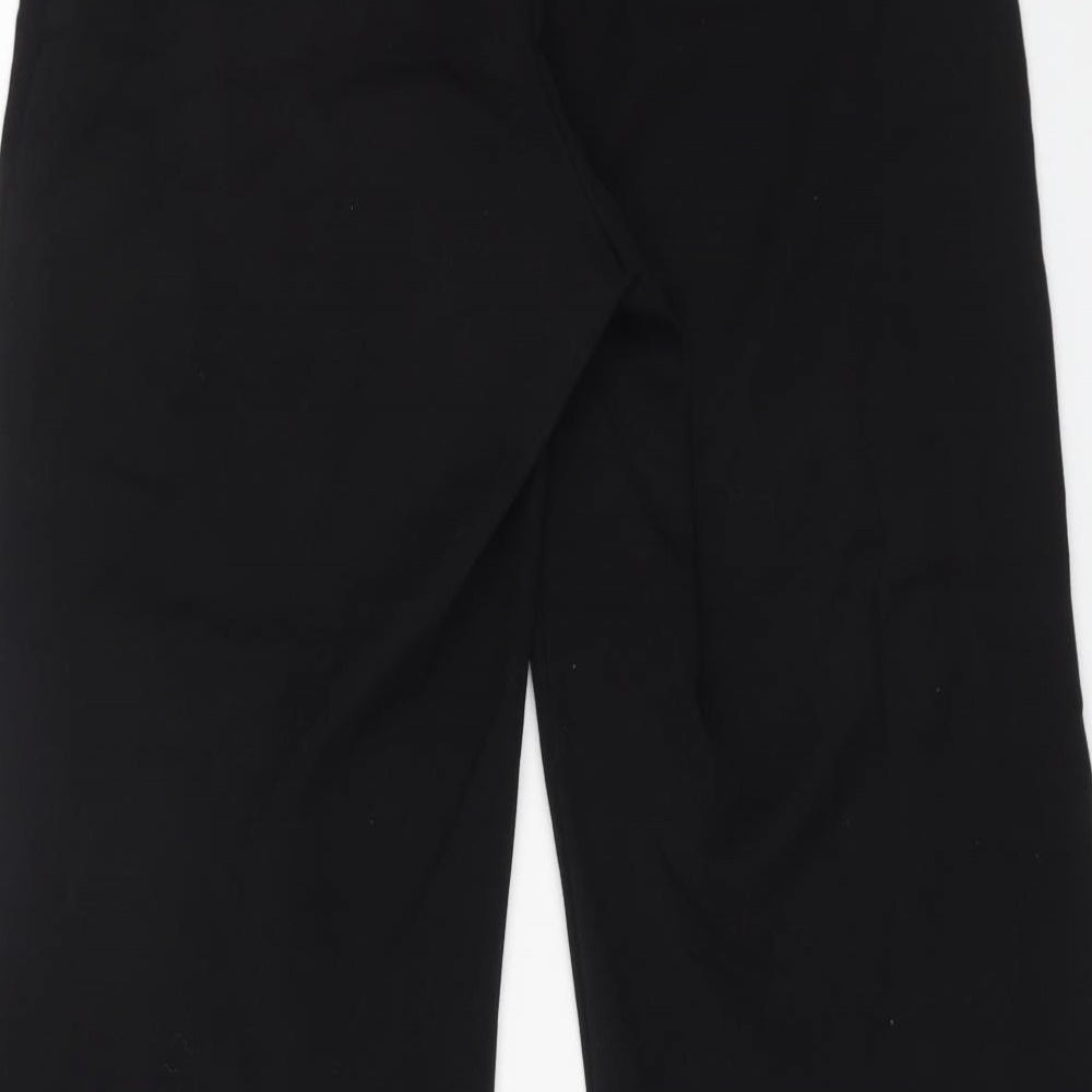 BHS Womens Black Polyester Trousers Size 10 L28 in Regular Button