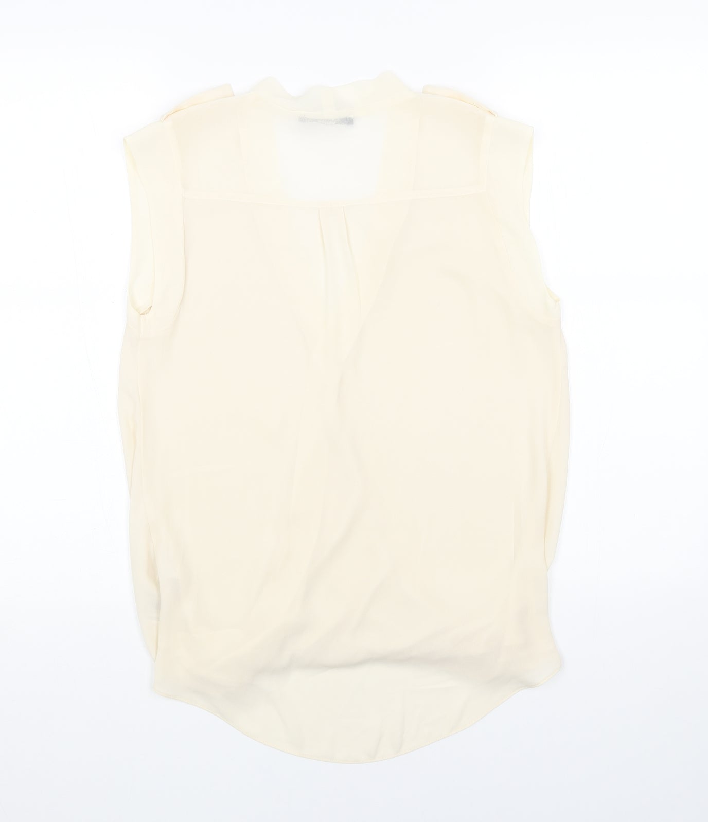 Oasis Womens Beige Polyester Basic Blouse Size 8 V-Neck