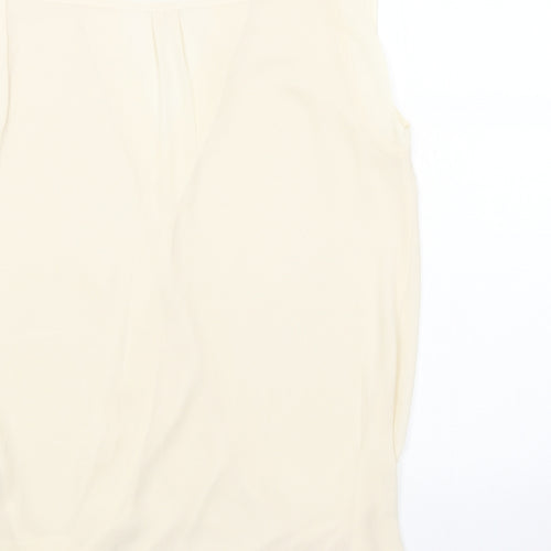 Oasis Womens Beige Polyester Basic Blouse Size 8 V-Neck