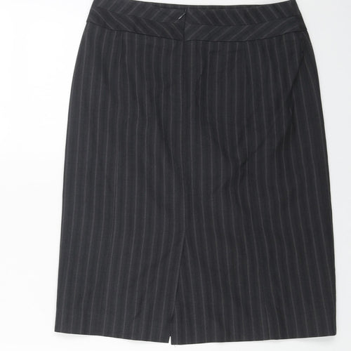 Autonomy Womens Grey Striped Polyester Straight & Pencil Skirt Size 8 Zip