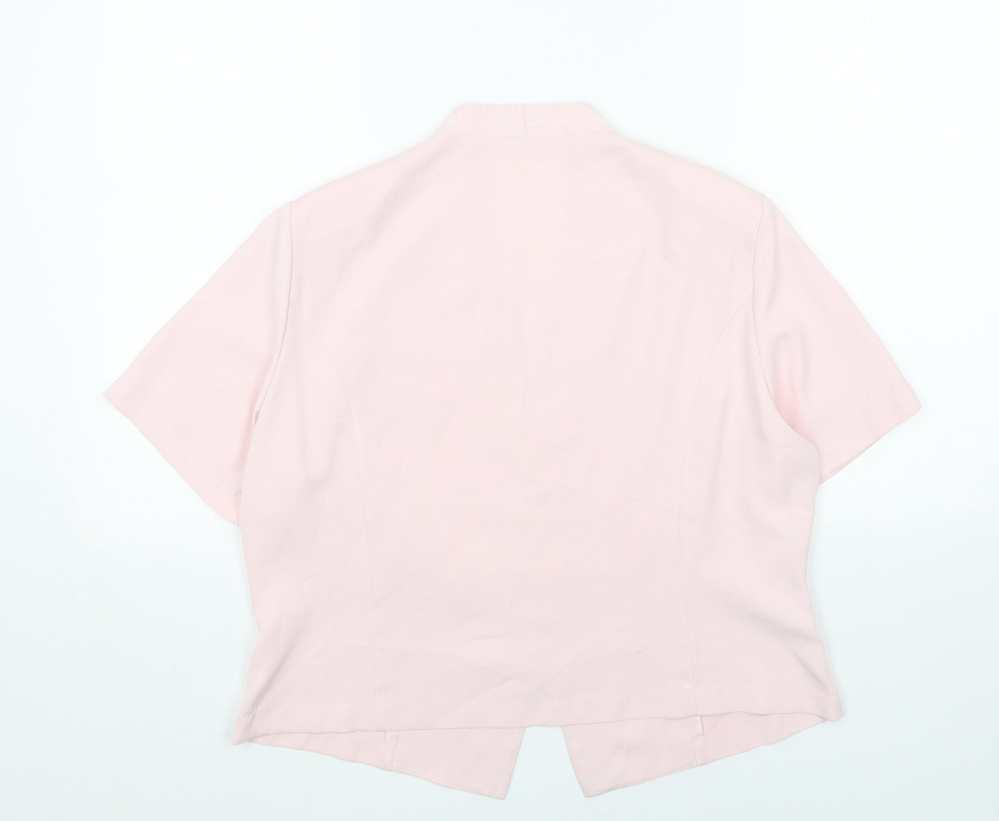 CC Womens Pink Polyester Cropped T-Shirt Size 18 V-Neck