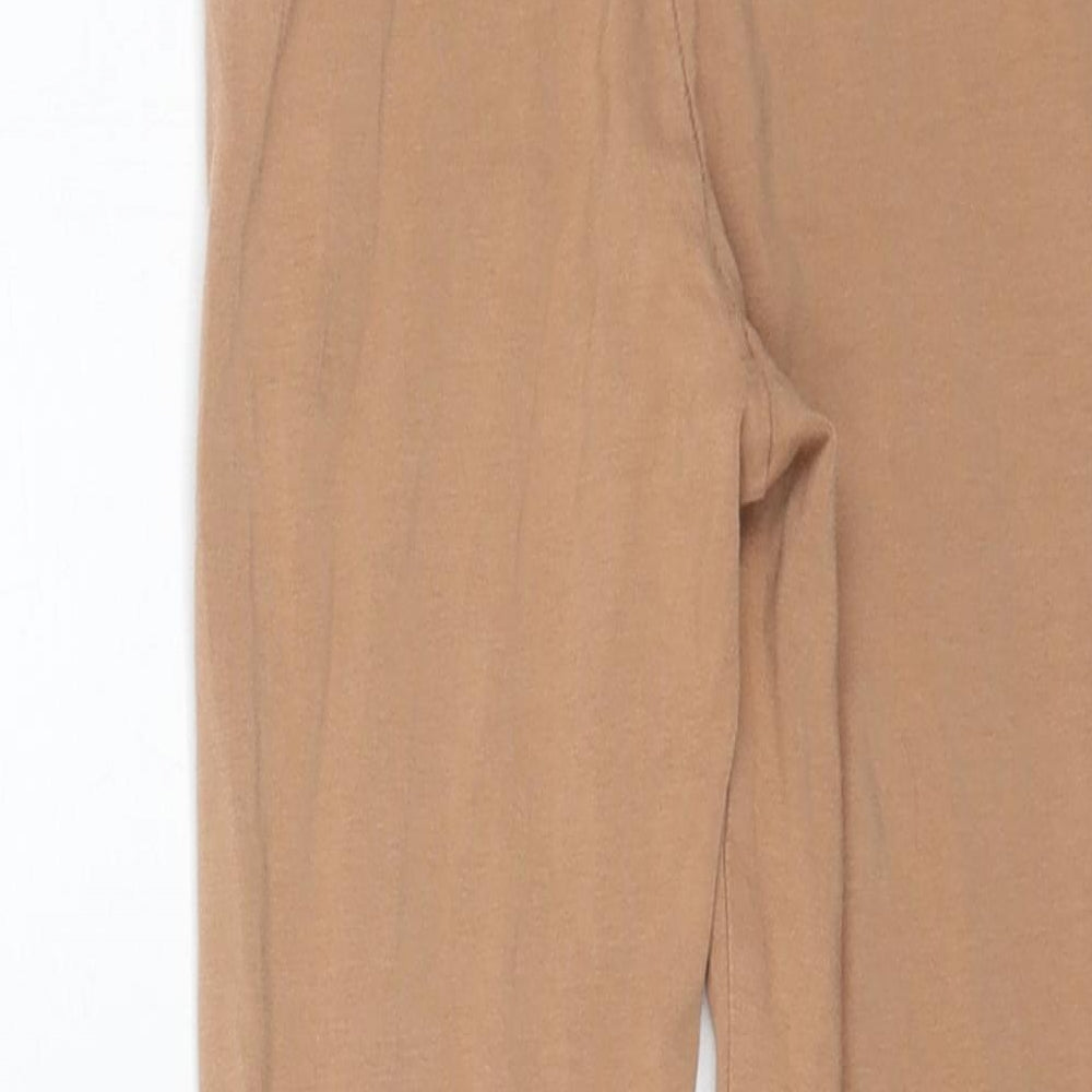 H&M Girls Beige Cotton Jogger Trousers Size 7-8 Years Regular Pullover