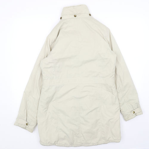 NEXT Womens Beige Overcoat Coat Size 12 Zip