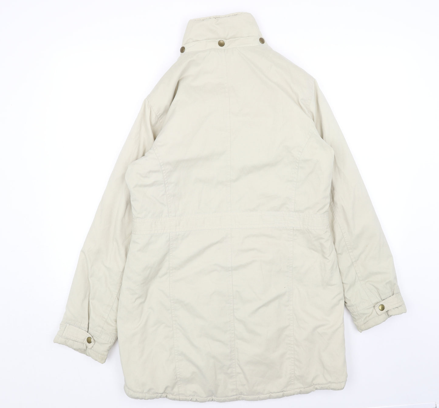 NEXT Womens Beige Overcoat Coat Size 12 Zip