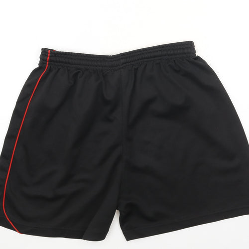Precision Boys Black Polyurethane Sweat Shorts Size L Regular Drawstring