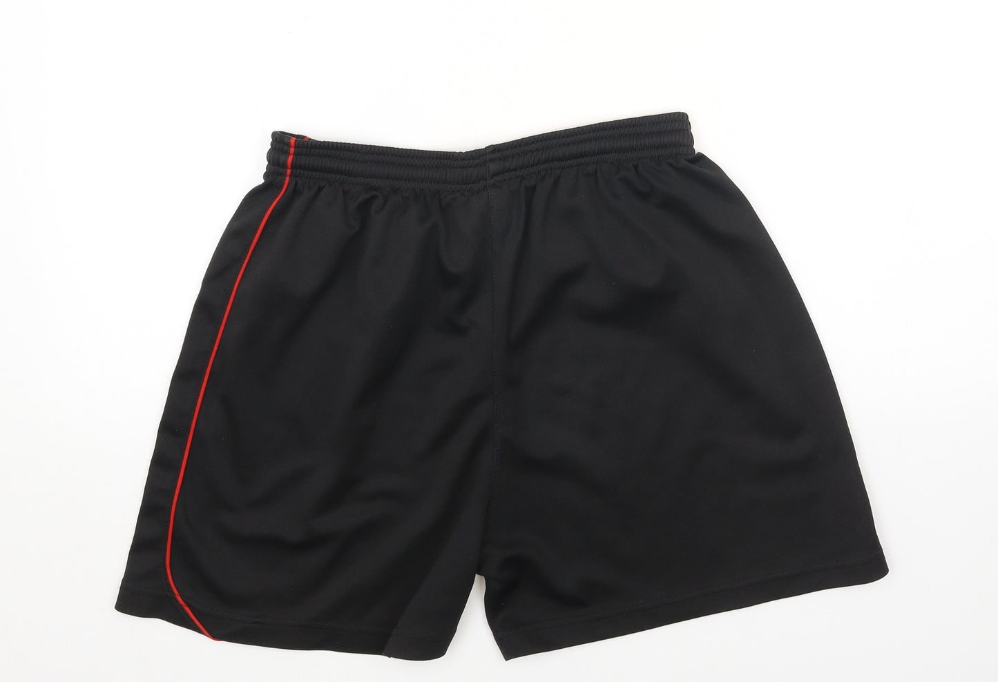 Precision Boys Black Polyurethane Sweat Shorts Size L Regular Drawstring