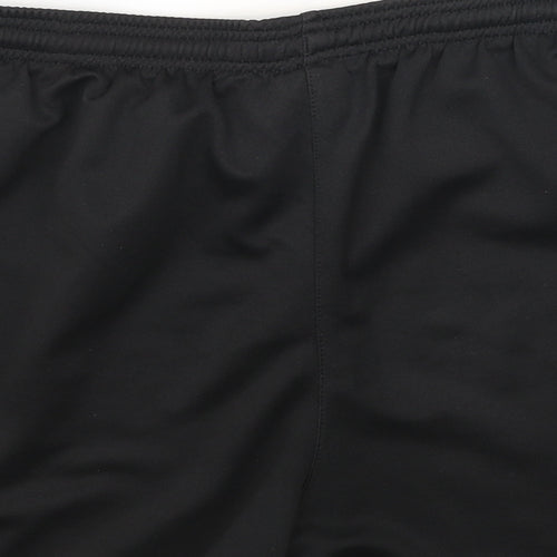 Precision Boys Black Polyurethane Sweat Shorts Size L Regular Drawstring