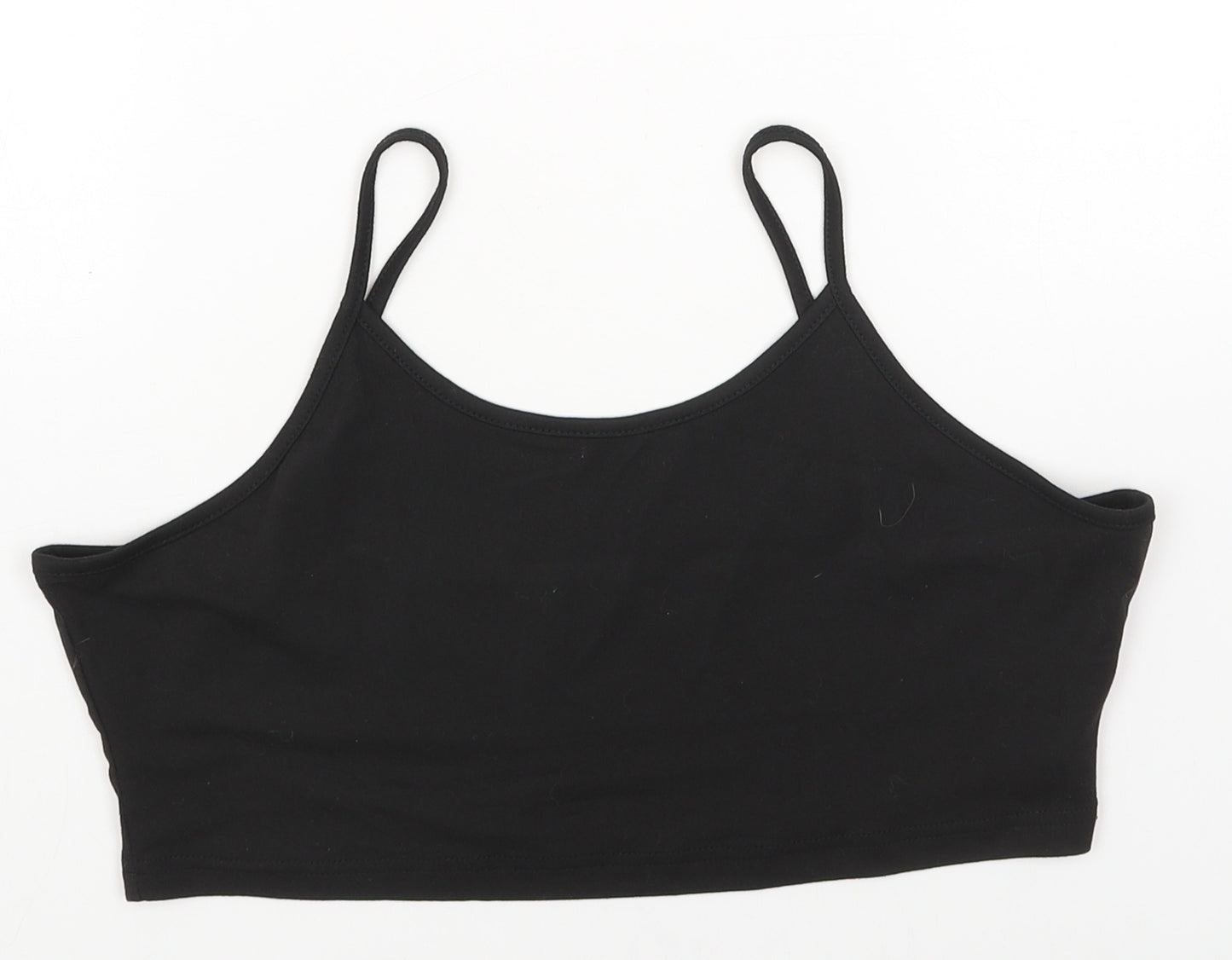 SheIn Womens Black Polyester Cropped Tank Size XL Round Neck