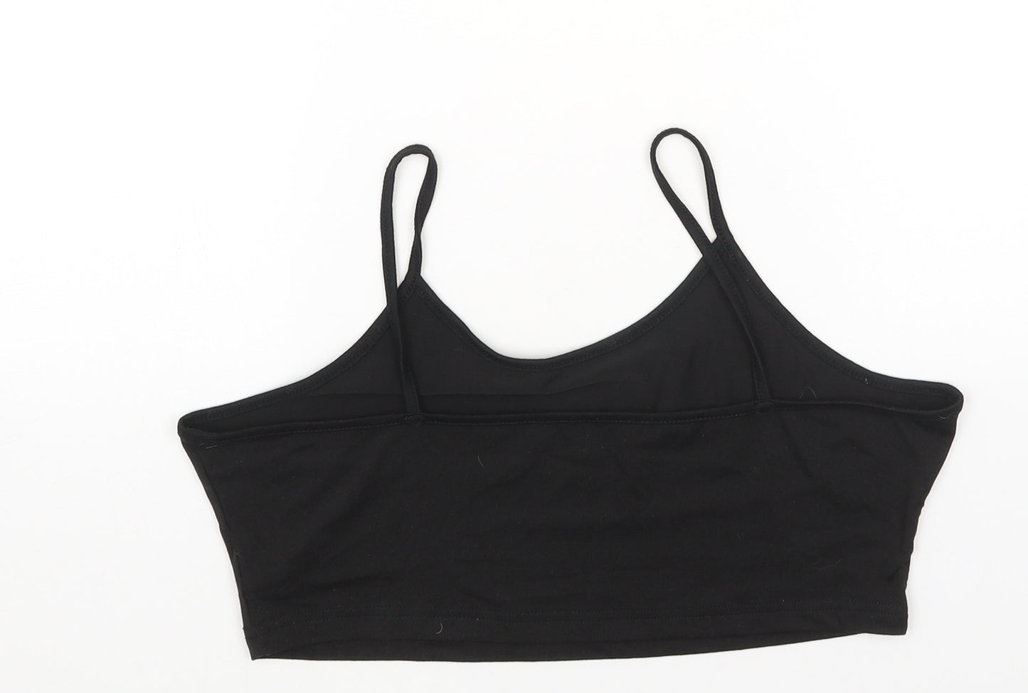 SheIn Womens Black Polyester Cropped Tank Size XL Round Neck