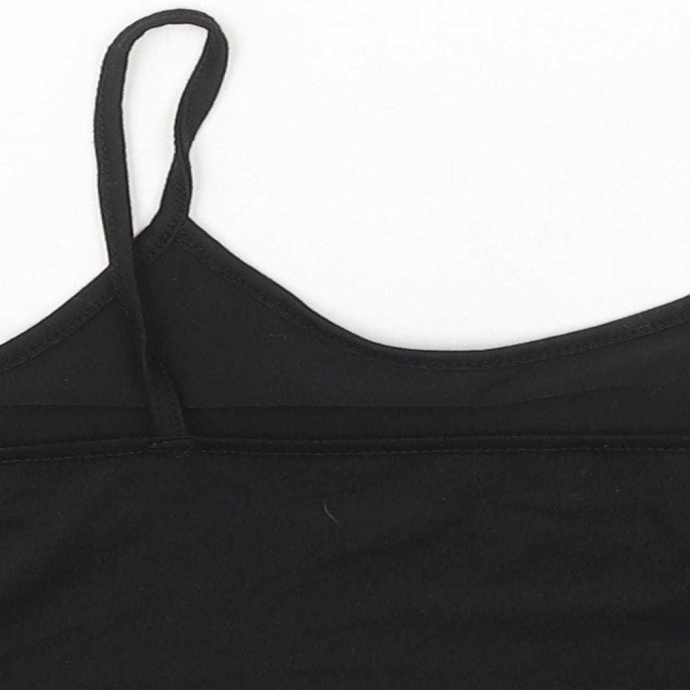SheIn Womens Black Polyester Cropped Tank Size XL Round Neck