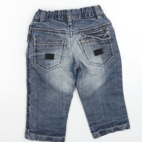Denim & Co. Boys Blue Cotton Cropped Jeans Size 5-6 Years Regular Zip