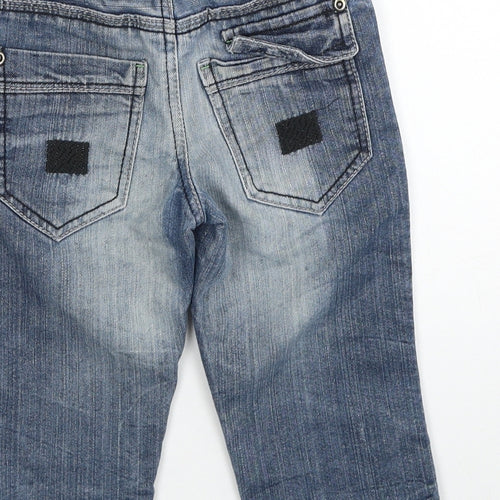 Denim & Co. Boys Blue Cotton Cropped Jeans Size 5-6 Years Regular Zip