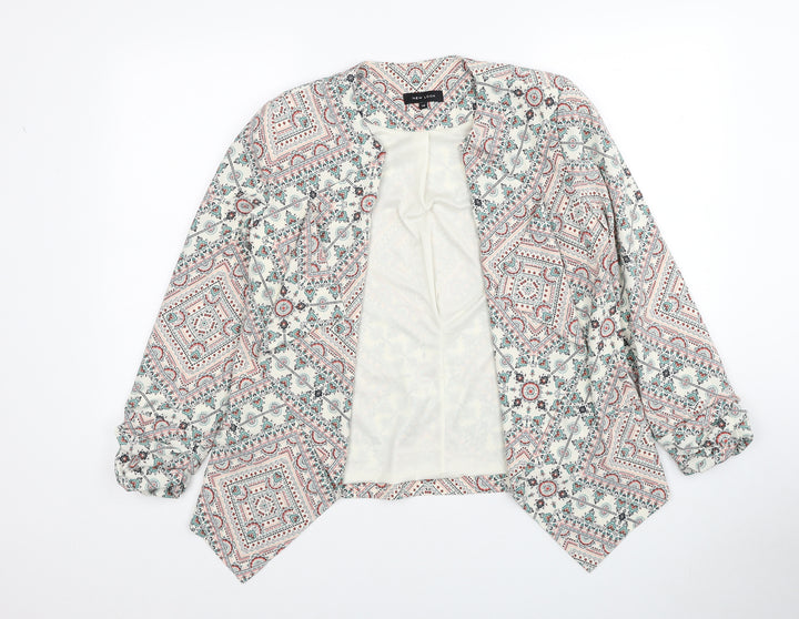 New Look Womens Multicoloured Geometric Jacket Size 10