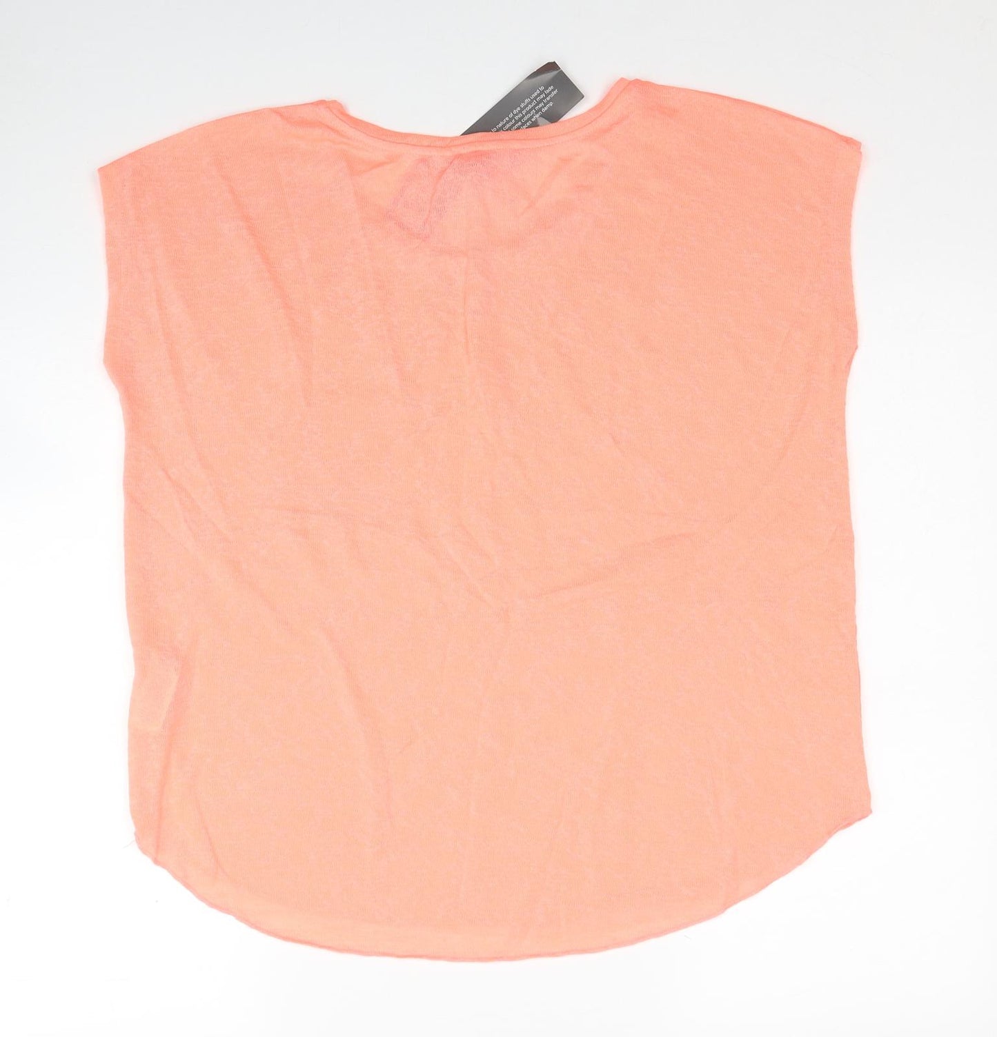 Primark Womens Pink Polyester Basic T-Shirt Size 12 Round Neck - Size 12-14