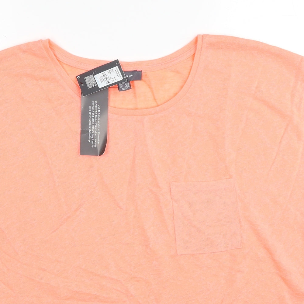 Primark Womens Pink Polyester Basic T-Shirt Size 12 Round Neck - Size 12-14