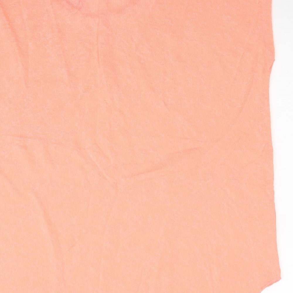 Primark Womens Pink Polyester Basic T-Shirt Size 12 Round Neck - Size 12-14