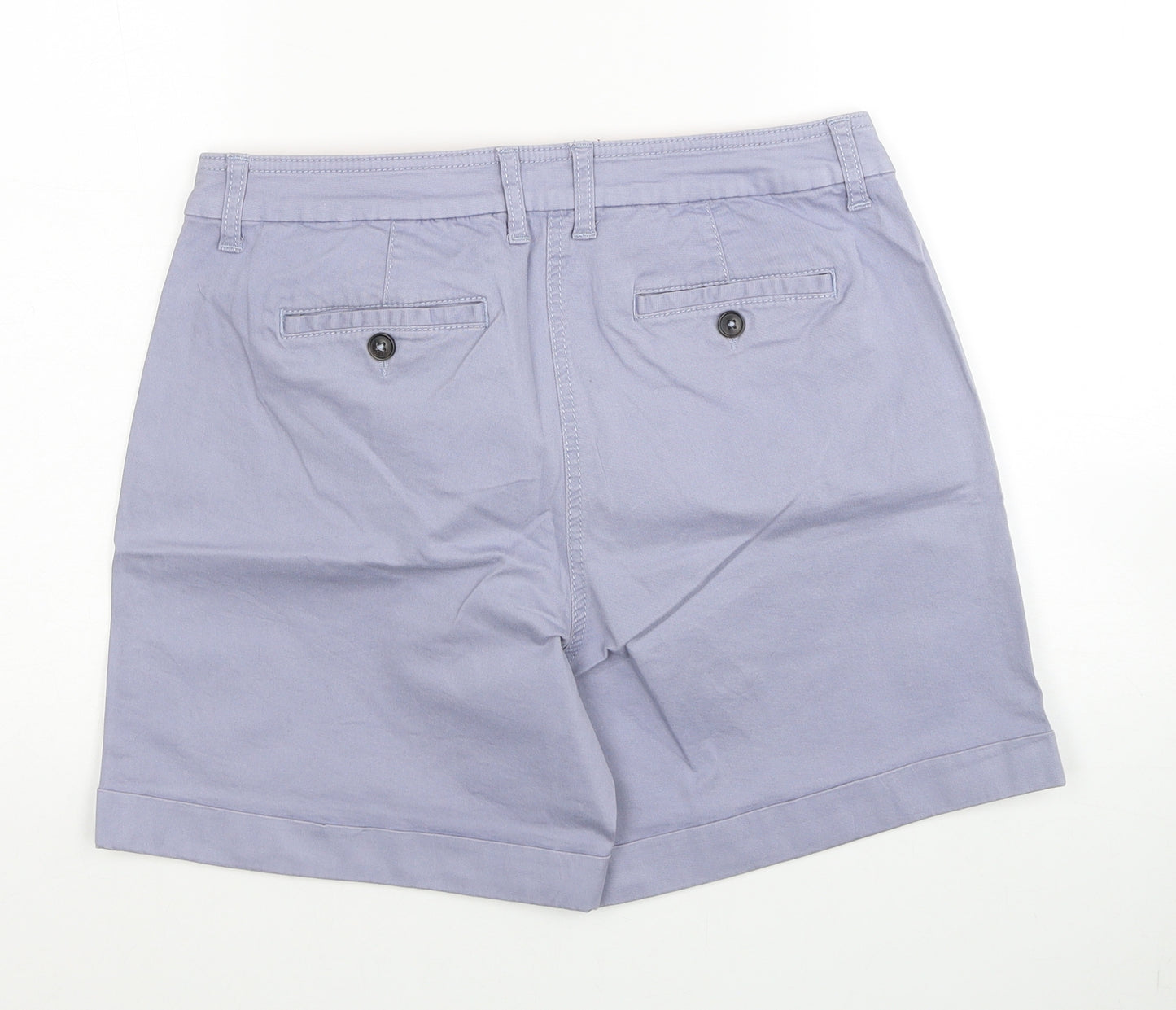 Boden Womens Blue Cotton Chino Shorts Size 12 Regular Zip