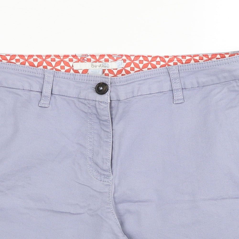 Boden Womens Blue Cotton Chino Shorts Size 12 Regular Zip