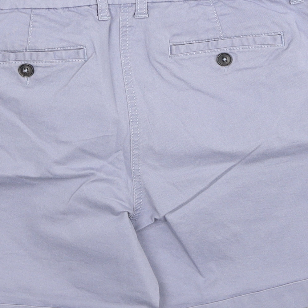 Boden Womens Blue Cotton Chino Shorts Size 12 Regular Zip