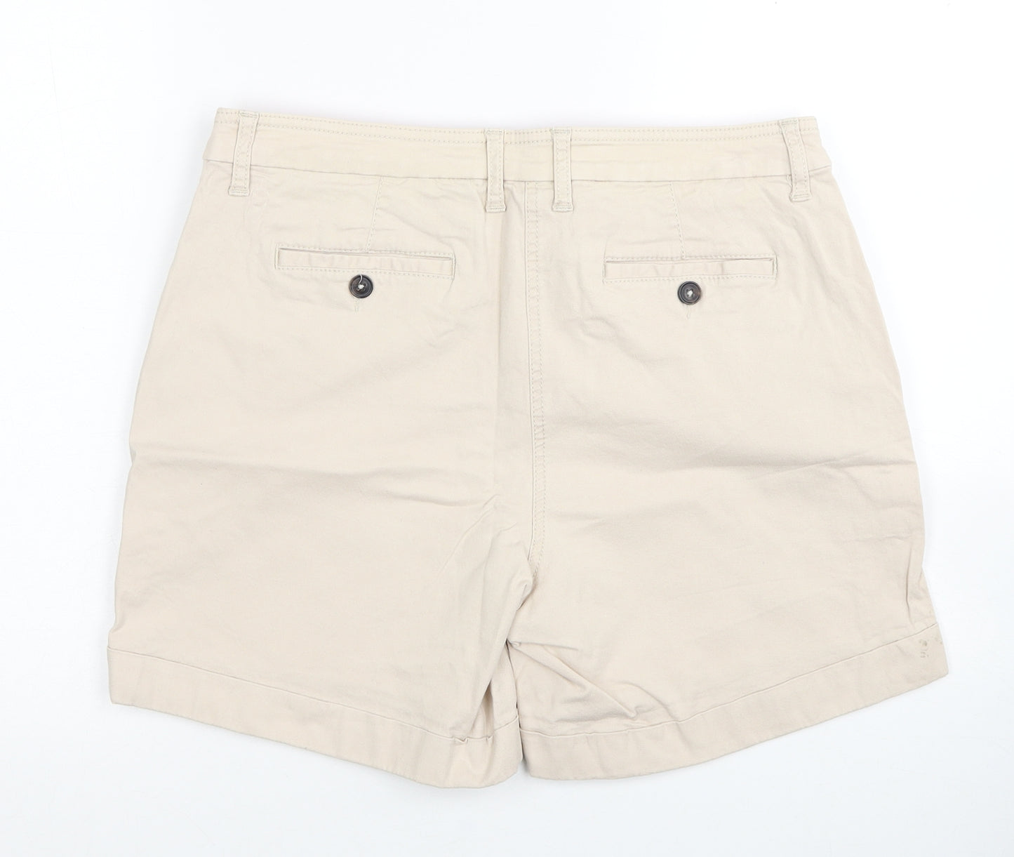 Boden Womens Beige Cotton Chino Shorts Size 12 Regular Zip