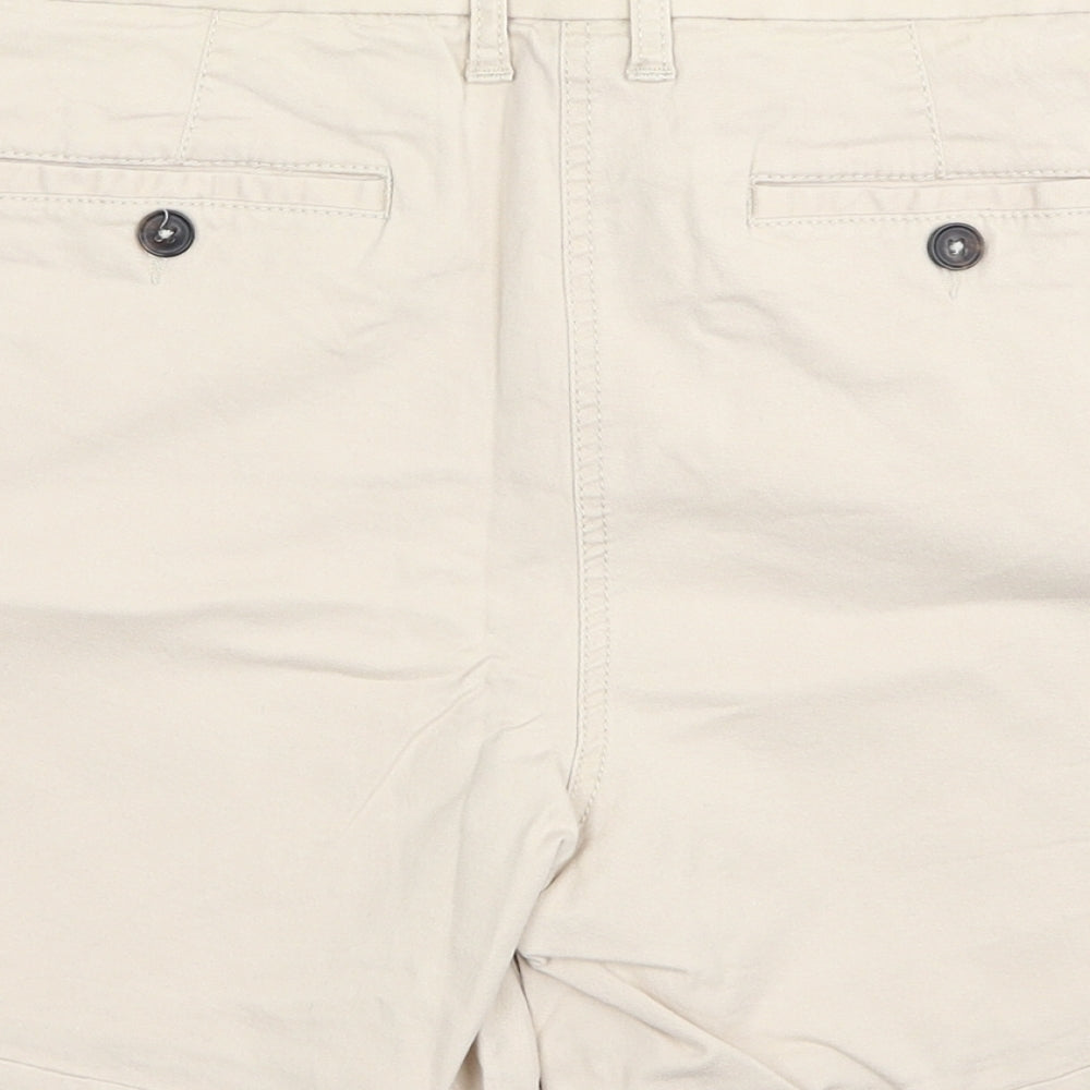 Boden Womens Beige Cotton Chino Shorts Size 12 Regular Zip